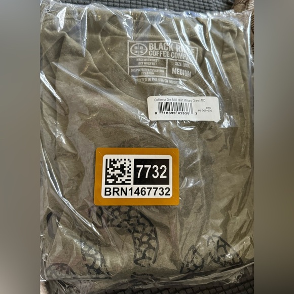 Black Rifle Coffee Company Coffee or Die Short Sleeve Tshirt in Military Green - Picture 3 of 3